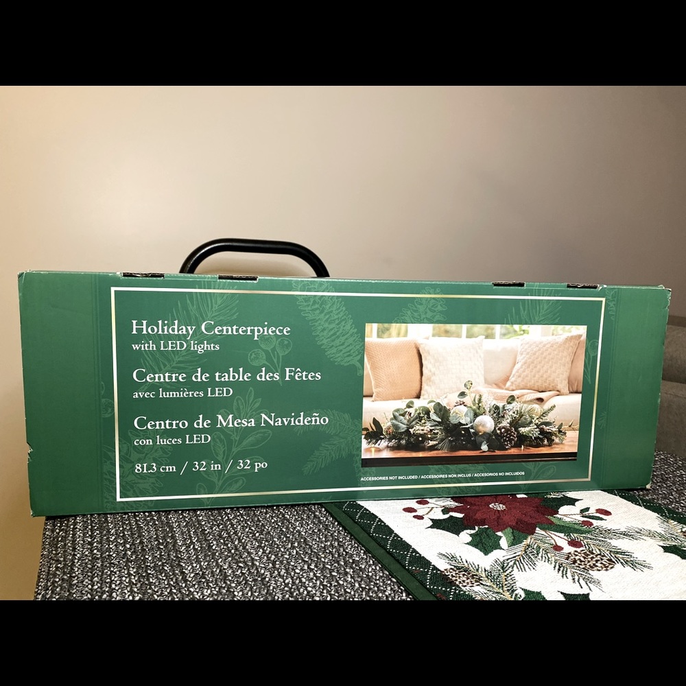 Brand new Holiday Centerpiece with LED lights, original package, never used.